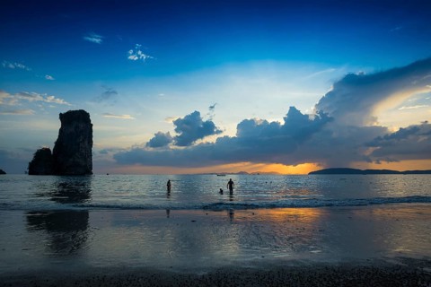 Pai Plong Beach, sunset, Ao Nang, Krabi, Thailand, Asia