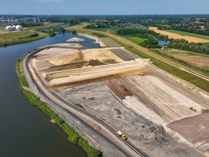 Haltern-Marl, North Rhine-Westphalia, Germany - Lippe, flood protection in the