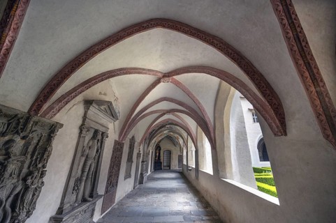 Cloister around 1370 in the Neustift St Margarethen monastery, Vahrn, district of Bolzano, South