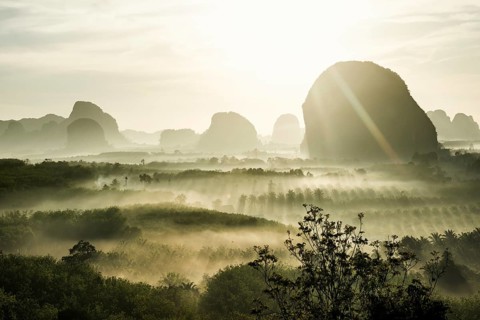 Panorama, Din Daeng Doi, sunrise, Krabi, Thailand, Asia