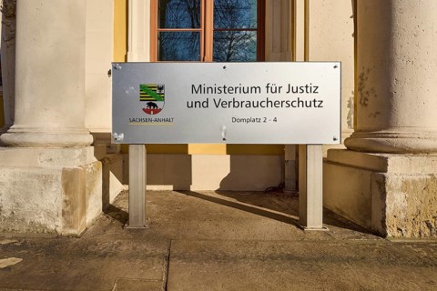 Ministry of Justice and Consumer Protection, Ministry of Justice, information sign, historic