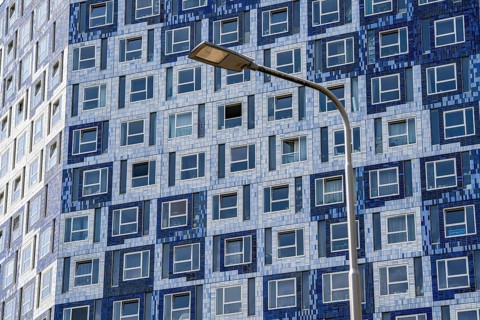 Student residence, Johanna tower block, student flats on Cambridgelaan in the Science Park, Utrecht