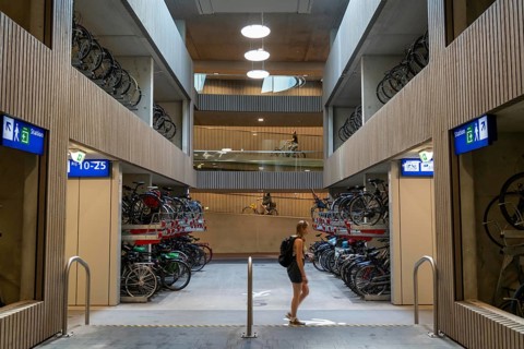 Central bicycle car park at Stationsplein, the largest bicycle car park in the world with over 13,