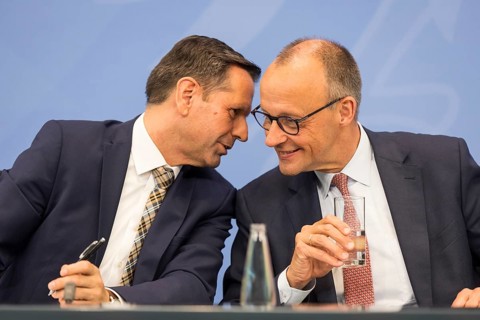 Olaf Lies (SPD, Minister President of Lower Saxony) and Federal Chancellor Merz (CDU, Federal