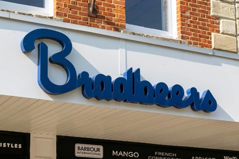 Bradbeers department store shop in city centre of Salisbury, Wiltshire, England, UK