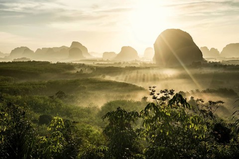 Panorama, Din Daeng Doi, sunrise, Krabi, Thailand, Asia