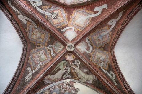 Frescoes in the vault of the cloister, around 1370, Neustift St Margarethen Monastery, Vahrn,