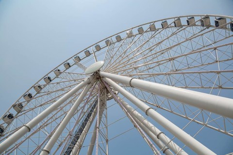 The Great Smoky Mountain Wheel ride attraction at The Island recreation center in Pigeon Forge,