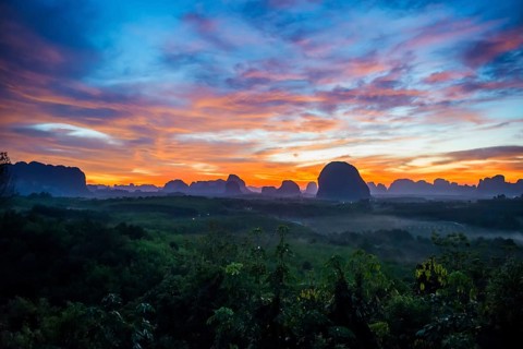 Panorama, Din Daeng Doi, sunrise, Krabi, Thailand, Asia