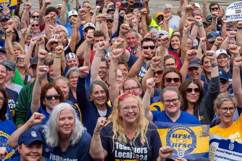 Southfield, Michigan - Nurses rally outside Corewell Health during their fight for a union contract