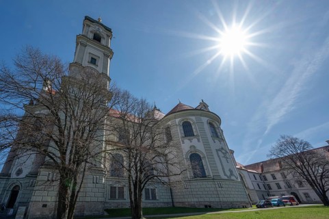 Basilica of St Alexander and Theodor, Ottobeuren Monastery, Sonnenstern, Ottobeuren, Unterallgäu,
