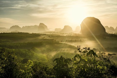 Panorama, Din Daeng Doi, sunrise, Krabi, Thailand, Asia