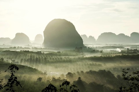 Panorama, Din Daeng Doi, sunrise, Krabi, Thailand, Asia