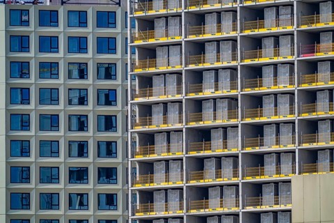 Construction of over 920 student flats at Cambridgelaan in the Science Park, University of Utrecht,