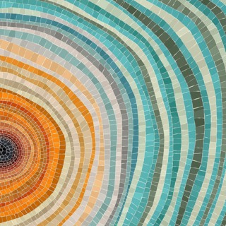 Mosaic art abstract graphic, hand drawn vector background for print