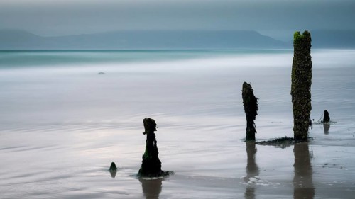 Long exposure at rossbeigh beach in county kerry ireland