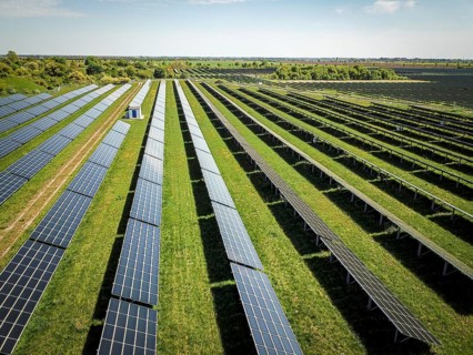 Solar panels in the sun