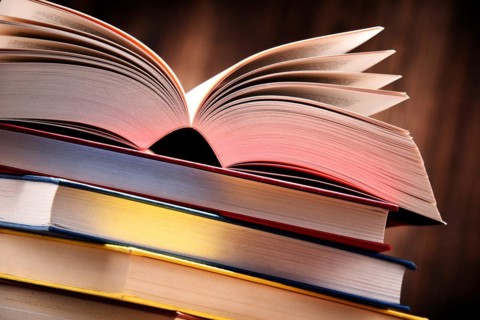 Composition with books on the table