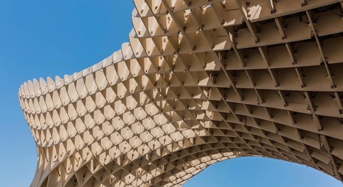 A picture of the Metropol Parasol structure, in Seville