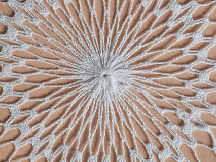 White fabric doily