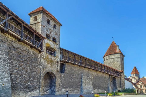 Medieval walls and towers of Tallinn, Estonia, Europe