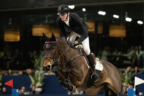 Frank Schuttert of Netherlands competes in 1.60m FEI Jumping World Cup at Jumping Amsterdam in