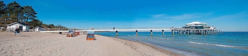 Panorama, Seeschlösschenbrücke on Timmendorfer Strand, Schleswig-Holstein