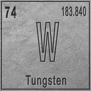 Tungsten chemical element, Sign with atomic number and atomic weight, Periodic Table Element,