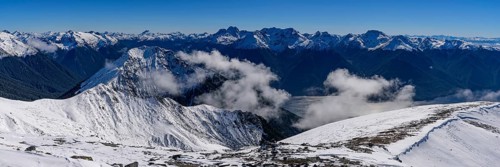 Kepler Track in Fiordland National Park in winter with snow mountains, South Island, New Zealand,
