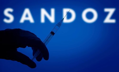 Sandoz logo is displayed on smartphone. Sandoz Group AG is a Swiss company generic pharmaceuticals