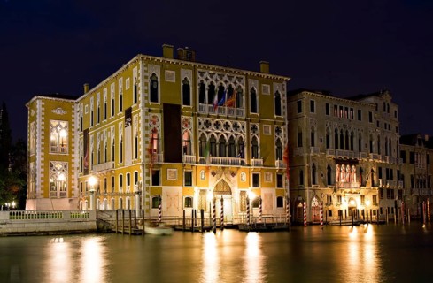 Palazzo Franchetti Cavallo by night 16th century palace on the Grand Canal, Venice, Italy Venice,