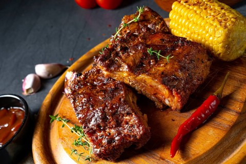Tender spare ribs from the grill