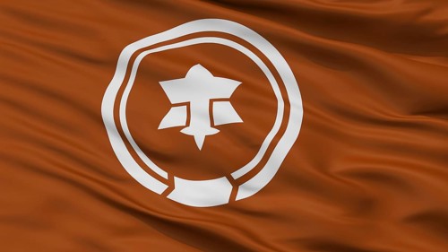 Matsumoto City Flag, Country Japan, Nagano Prefecture, Closeup View, 3D Rendering