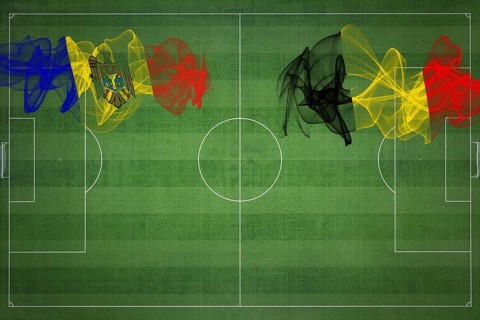 Moldova vs Belgium Soccer Match, national colors, national flags, soccer field, football game,