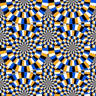An illustration of an optical Illusion moving circles seamless background