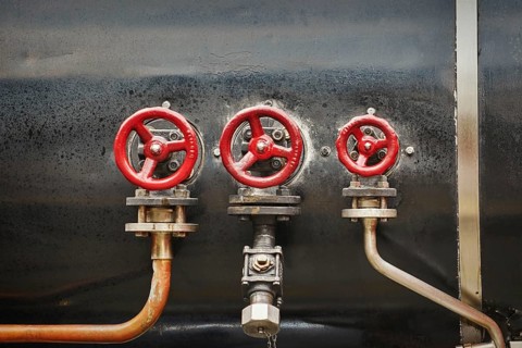 Valves on the Boiler of Steam Locomotive St. Wolfgang, Austria, Europe