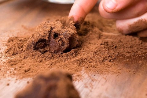 Homemade chocolate truffles, lodz, poland