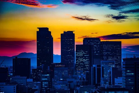Sunset from the Nagoya TV Tower. Shooting Location: Aichi Prefecture, Nagoya City