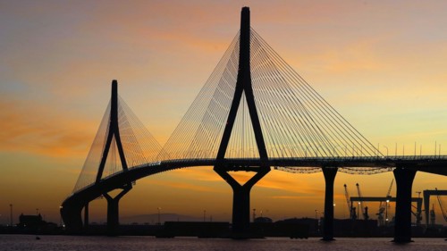 The Puente de la Constitucion de 1812 bridge in Cadiz, Cadiz, Spain, Europe