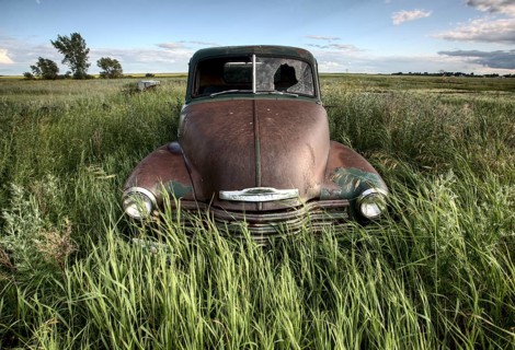 Vintage Farm Trucks Saskatchewan Canada weathered and old