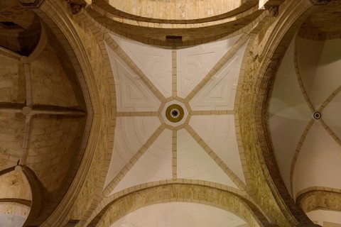 Frias, Spain, August 5, 2020: Parish Church of San Vicente Martir in Merindades region, Burgos.