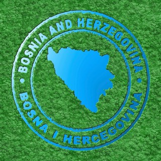 Map of Bosnia and Herzegovina, Forest with Water Map, CO2 Reduction