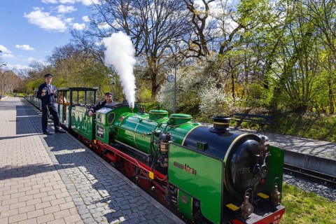 The popular small railway in Dresden's Great Garden has been in operation for 75 years. The steam