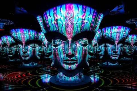 Panoptikum, visual art at the Meow Wolf Museum, Area 15, Las Vegas, Nevada, USA, North America