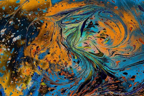 Abstract marbling art patterns in paint as background