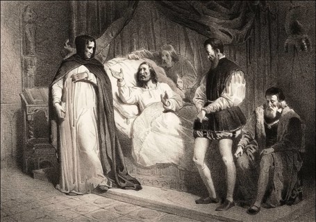 Dominican friar Girolamo Savonarola at the deathbed of Lorenzo the Magnificent