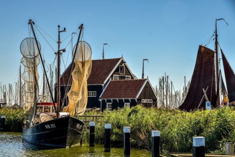 Enkhuizen, the Netherlands, September 2020. The Zuiderzeemuseum, an open air museum at the shore of
