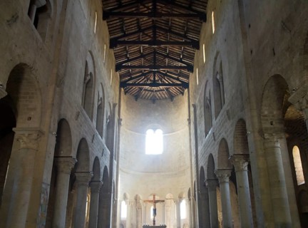 Nave of the Abbey of St Antimo Abbazia di Sant'Antimo, Montalcino, Tuscany, Italy Italy