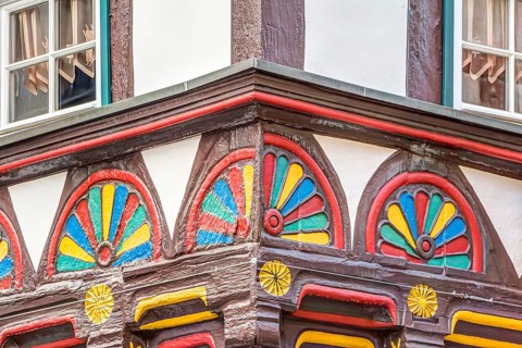 Half-timbered house in Stolberg in the Harz mountains, Germany, Europe