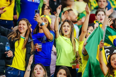 BRISBANE, AUSTRALIA, JULY 29: Fans as Brazil plays France at the FIFA Women's World Cup Australia